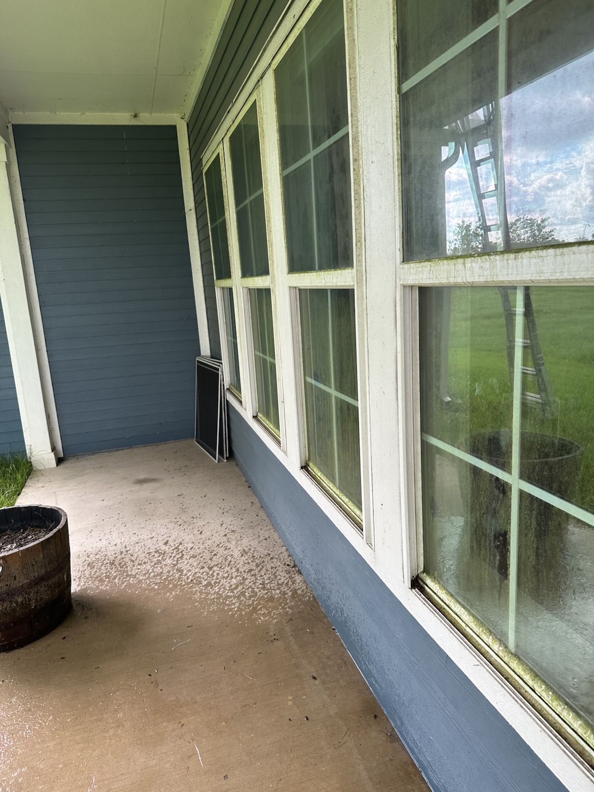 Window project before cleaning